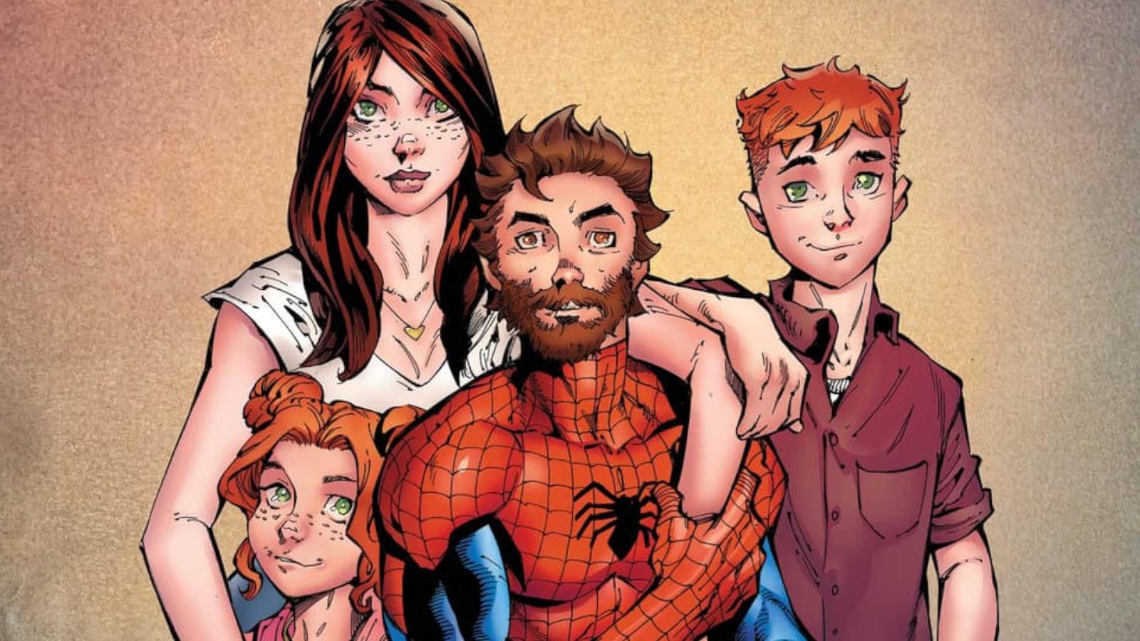 Ultimate Spider-Man #1 art depicting the Parker family