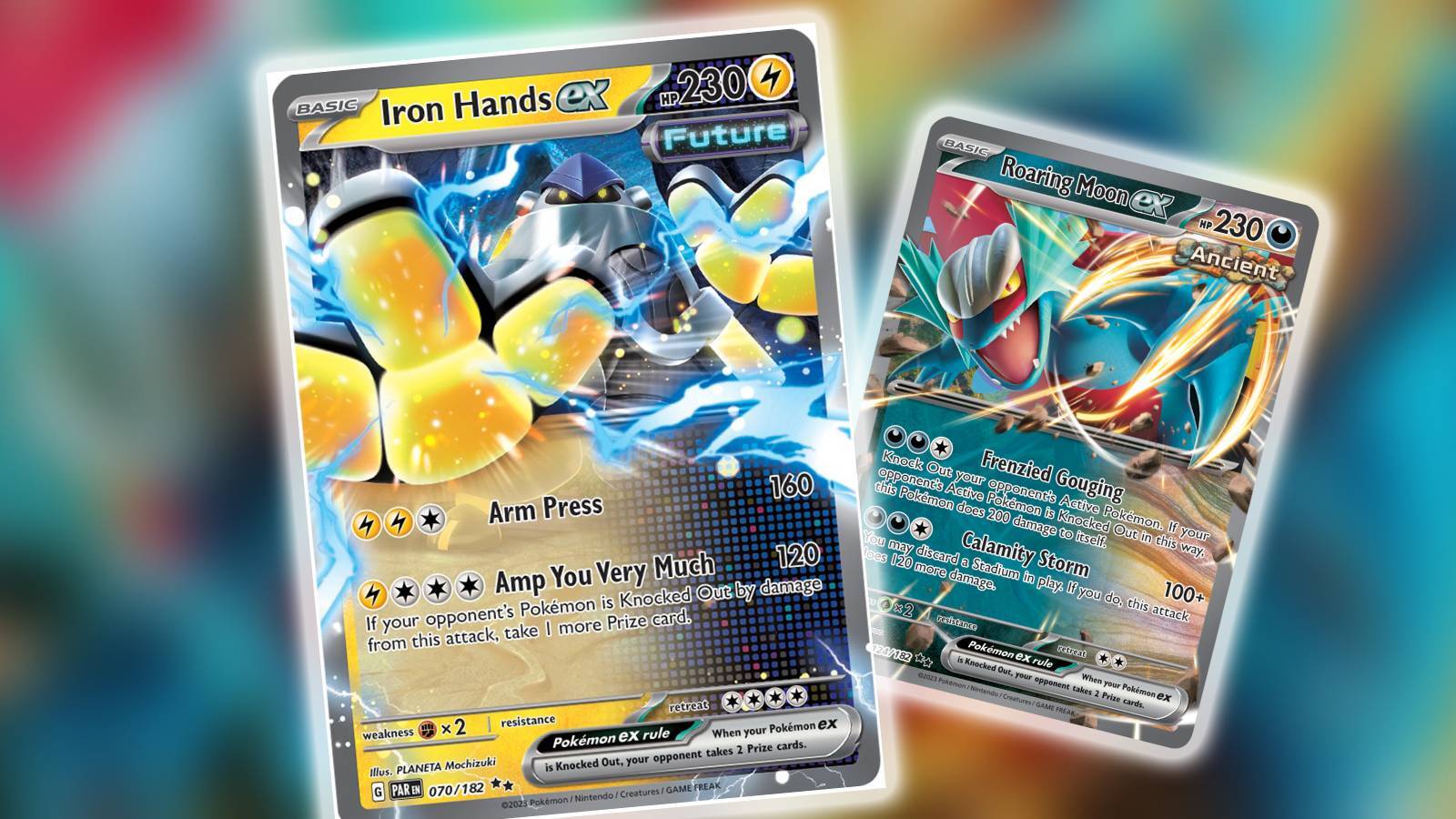Pokémon Scarlet & Violet Expansion, Paradox Rift Cards: Iron Hands and Roaring Moon Ex