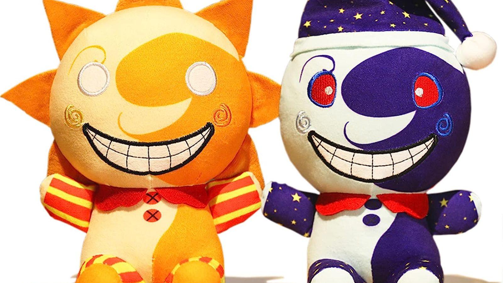 Five Nights at Freddy's Sundrop and Moondrop plushies together