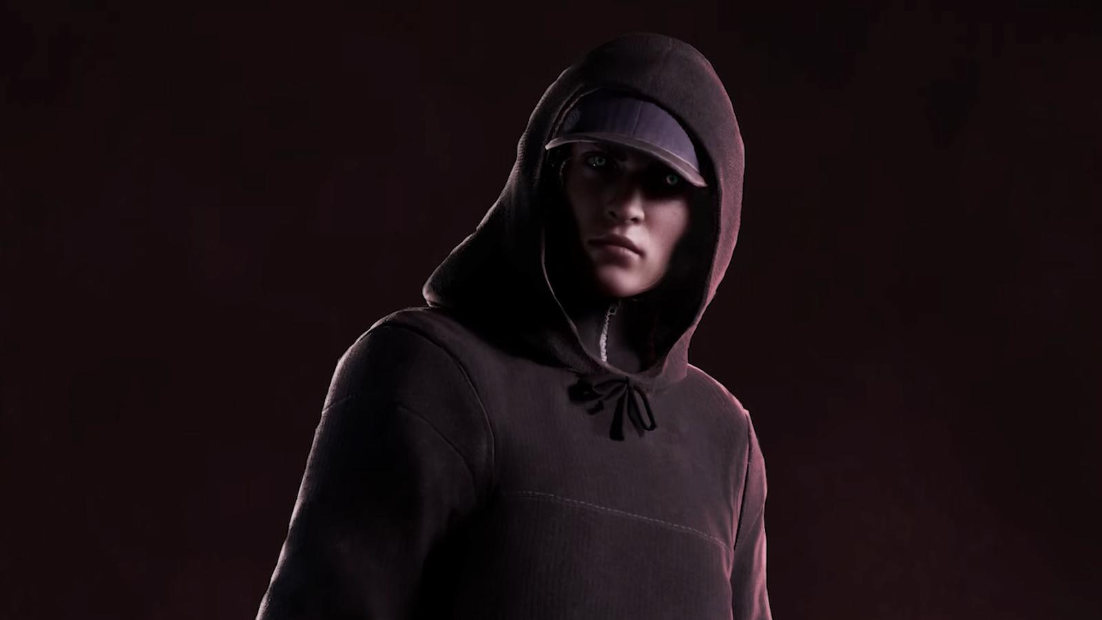 Phyre in a hoody from Vampire: The Masquerade Bloodlines 2