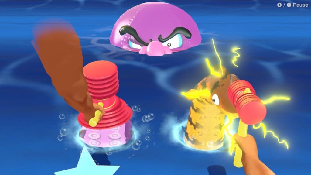 WarioWare: Move It! Octopus boss fight