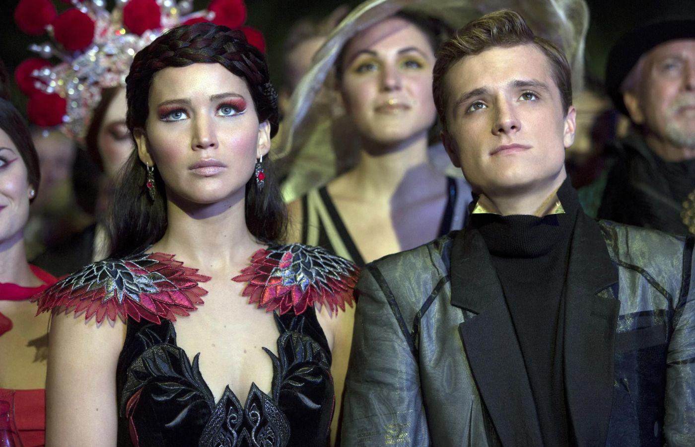 Jennifer Lawrence and Josh Hutcherson in The Hunger Games.
