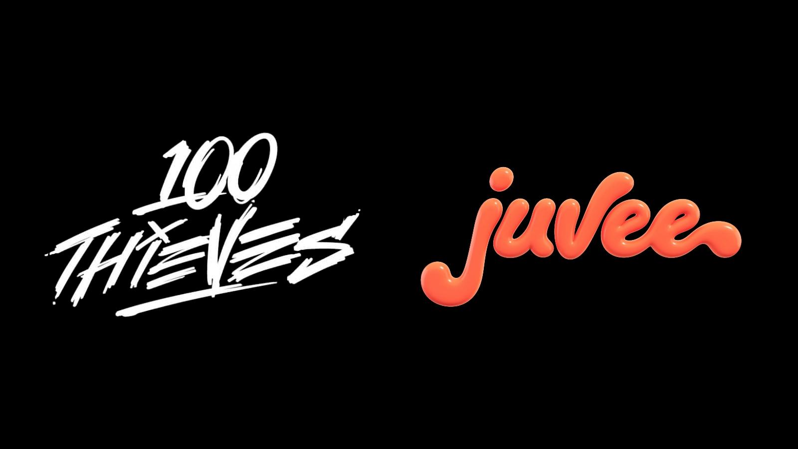 100 Thieves and Juvee logos on black background