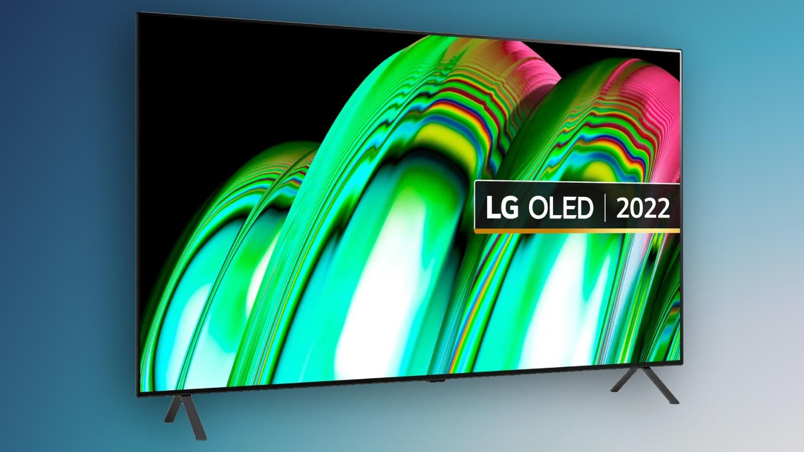 LG A2 OLED on a Blue background