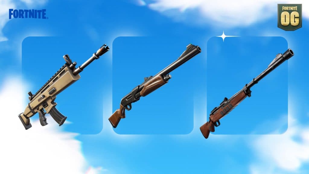 Fortnite unvaulted weapons in Season OG