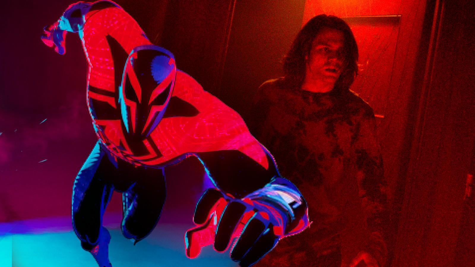 Spider-Man 2099 in Across the Spider-Verse and a still from Insidious: The Red Door