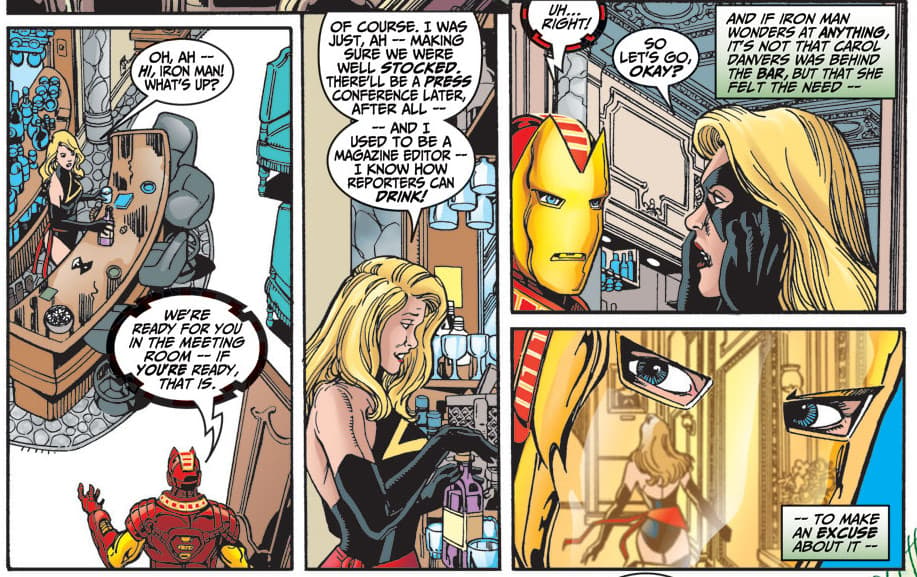 Carol Danvers is first implied to be an alcoholic