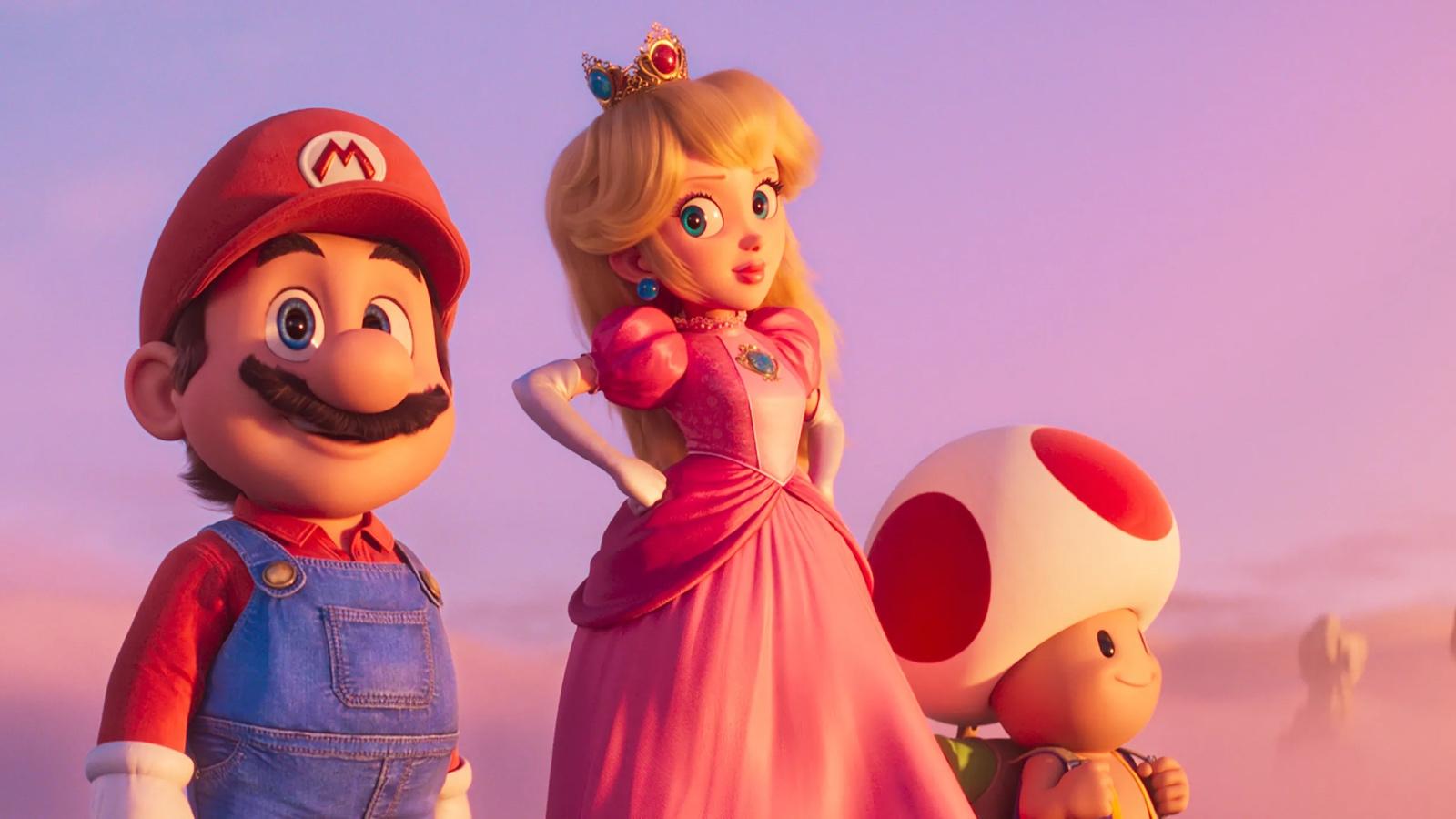 Mario, Princess Peach, and Toad in Super Mario Bros Movie