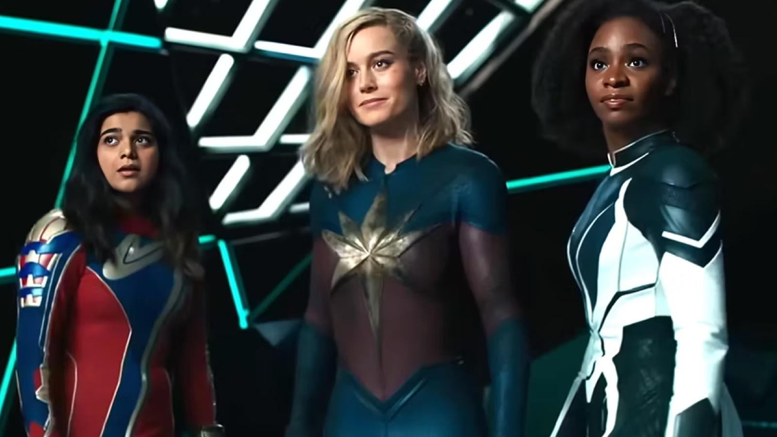 Ms. Marvel, Captain Marvel, and Monica Rambeau teaming up in The Marvels.