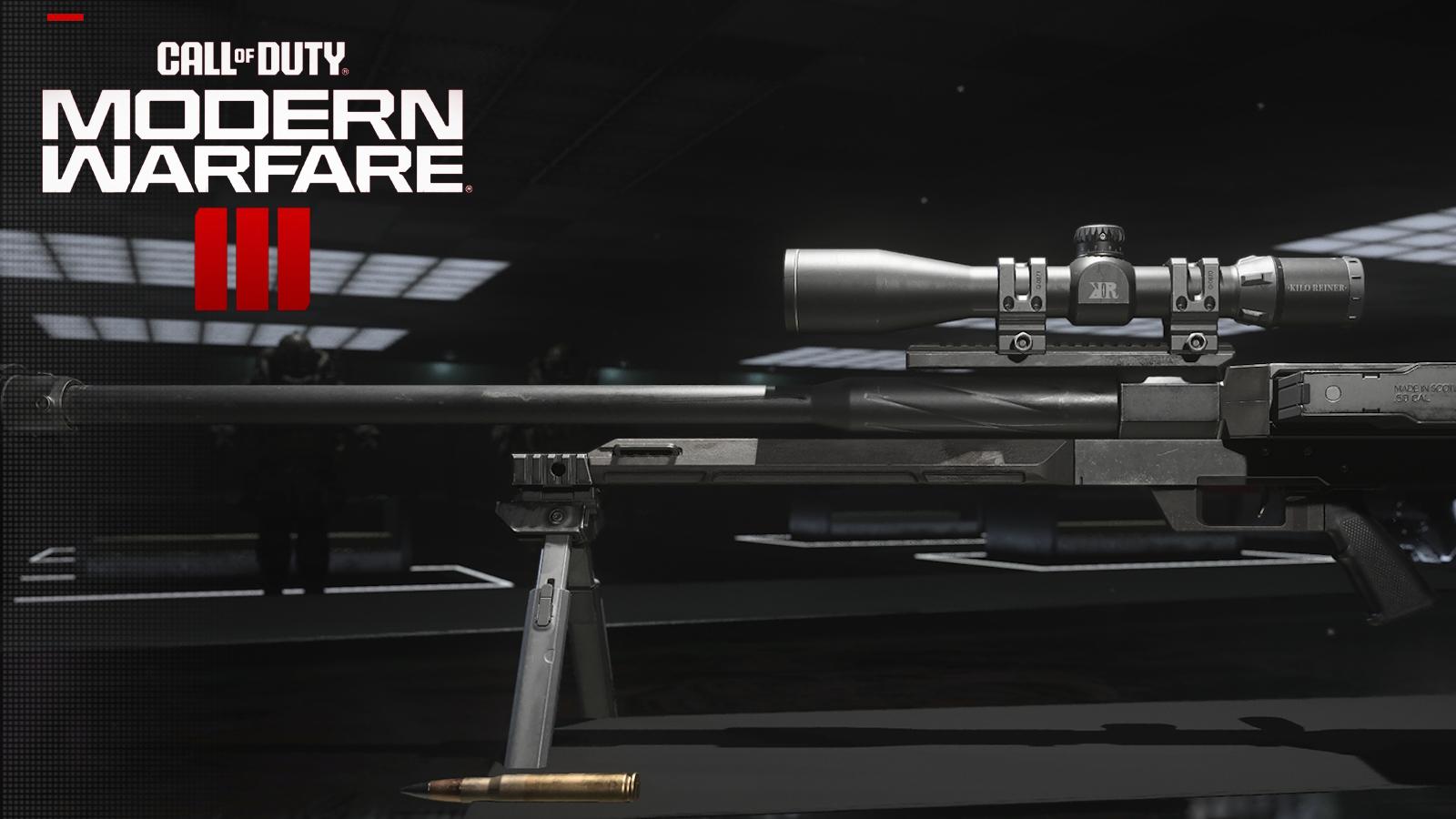 KATT AMR sniper rifle in Modern Warfare 3 with game logo
