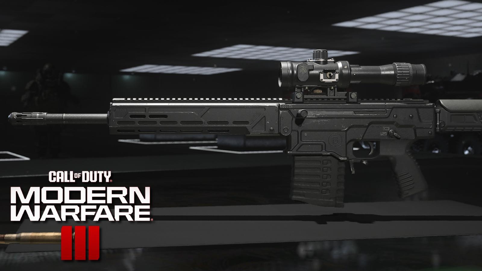 KV Inhibitor sniper in Modern Warfare 3 with game logo