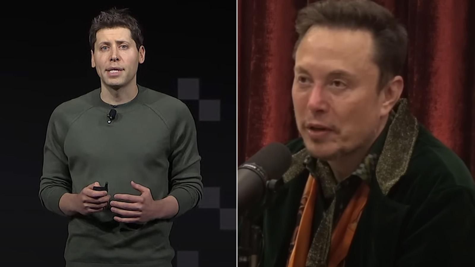 Sam Altman on left, Elon musk on Right