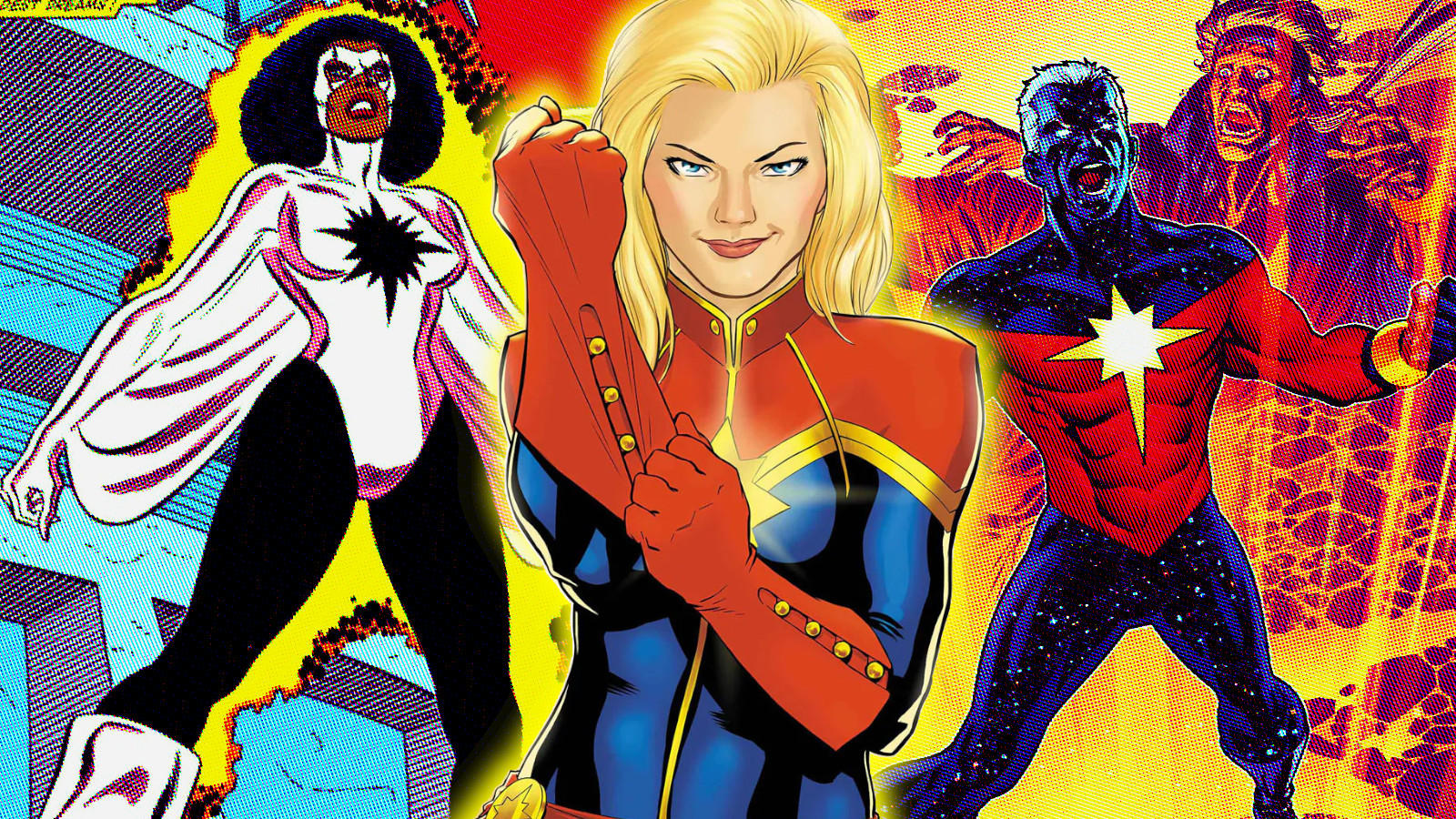 Monica Rambeau, Carol Danvers and Genis-Vell as Captain Marvel