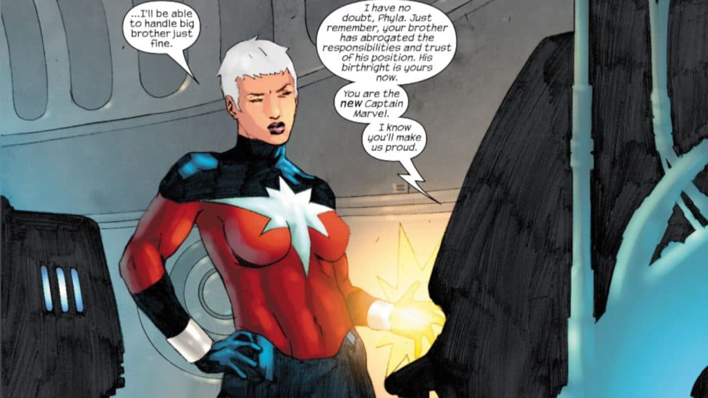 Phyla-Vell as Captain Marvel