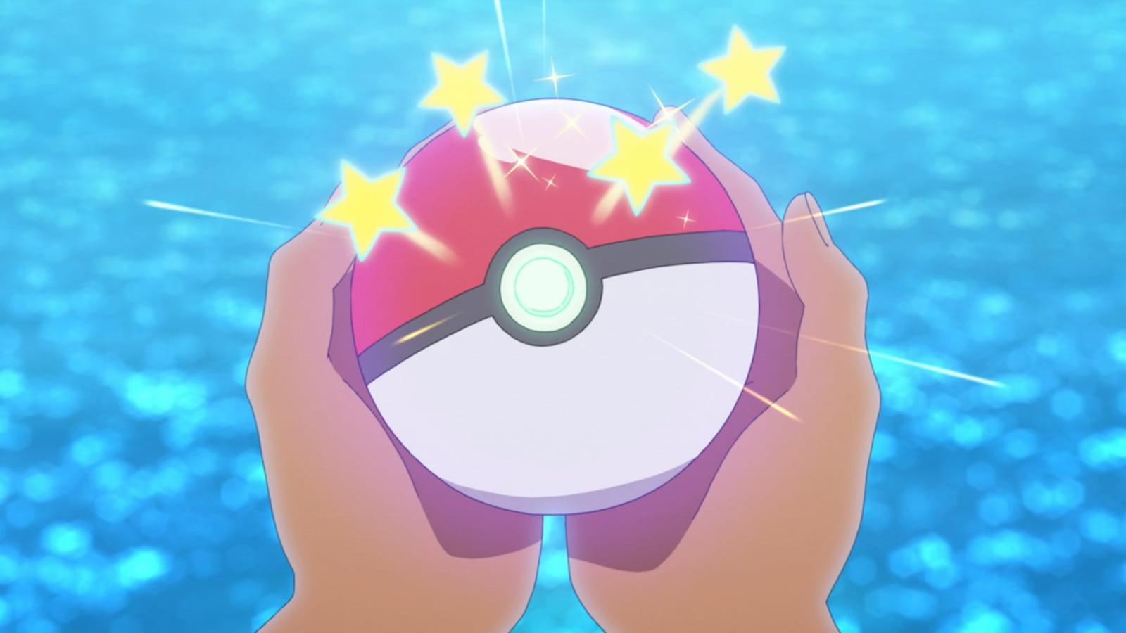 A Poke Ball with stars from the Pokemon anime