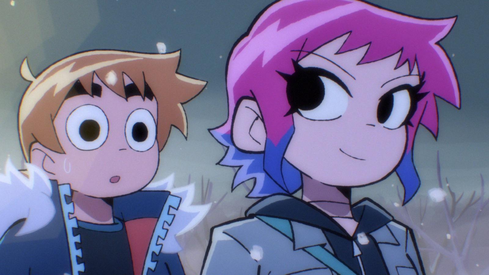 Scott and Ramona in Scott Pilgrim Takes Off anime