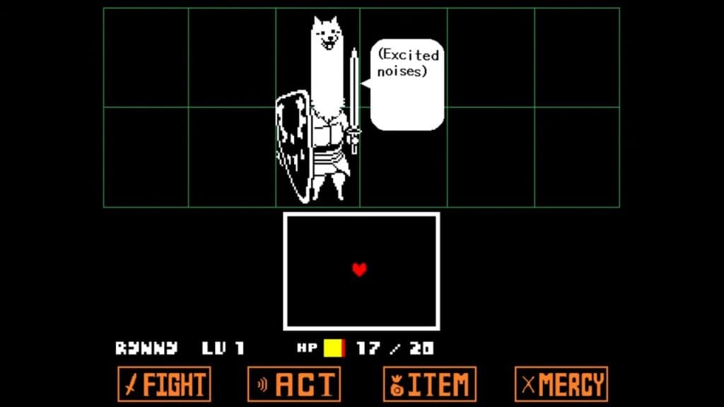 petting a dog in undertale