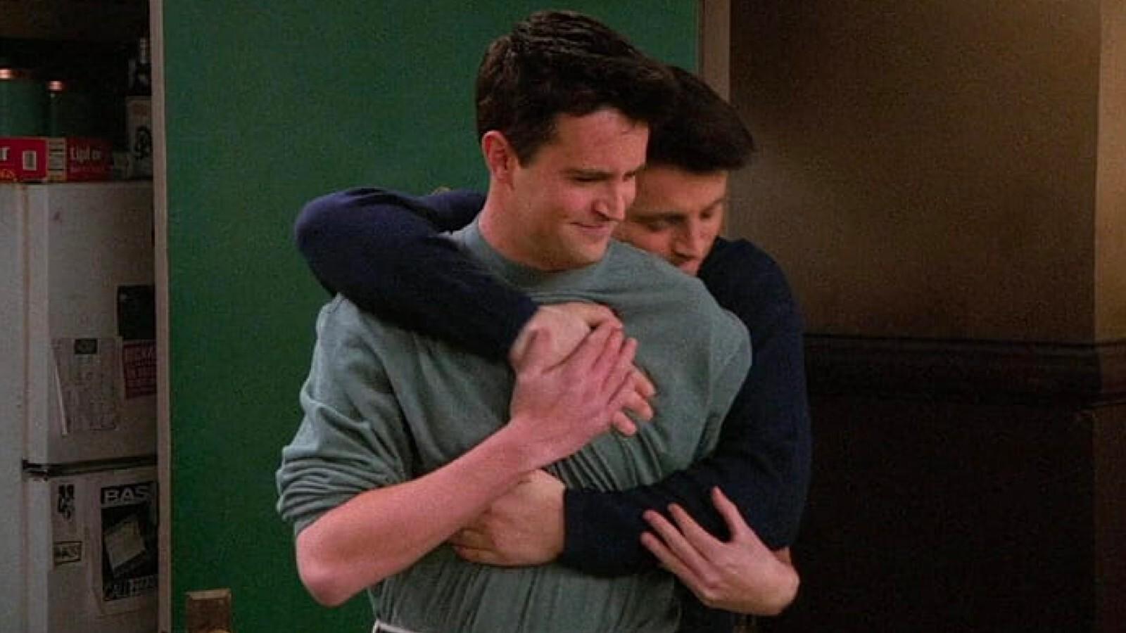 Still of Chandler and Joey from Friends