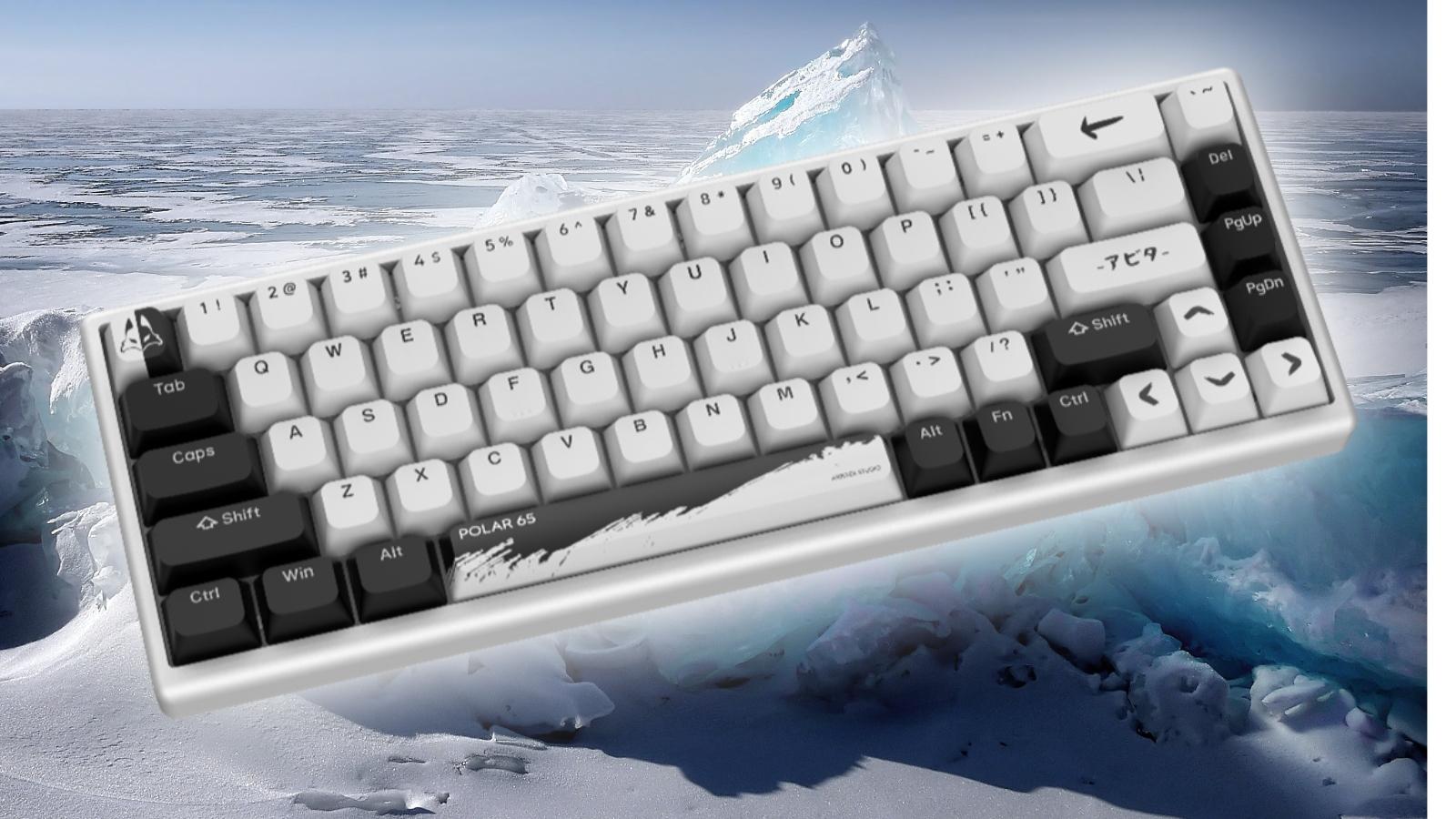 Polar 65 keyboard on an icy background
