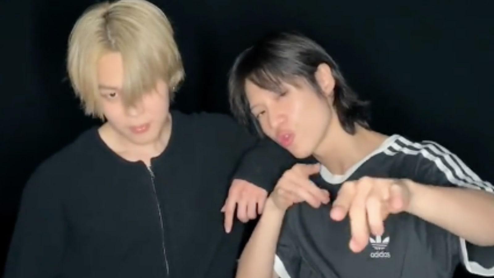 Jimin and Taemin sultry posing at the camera