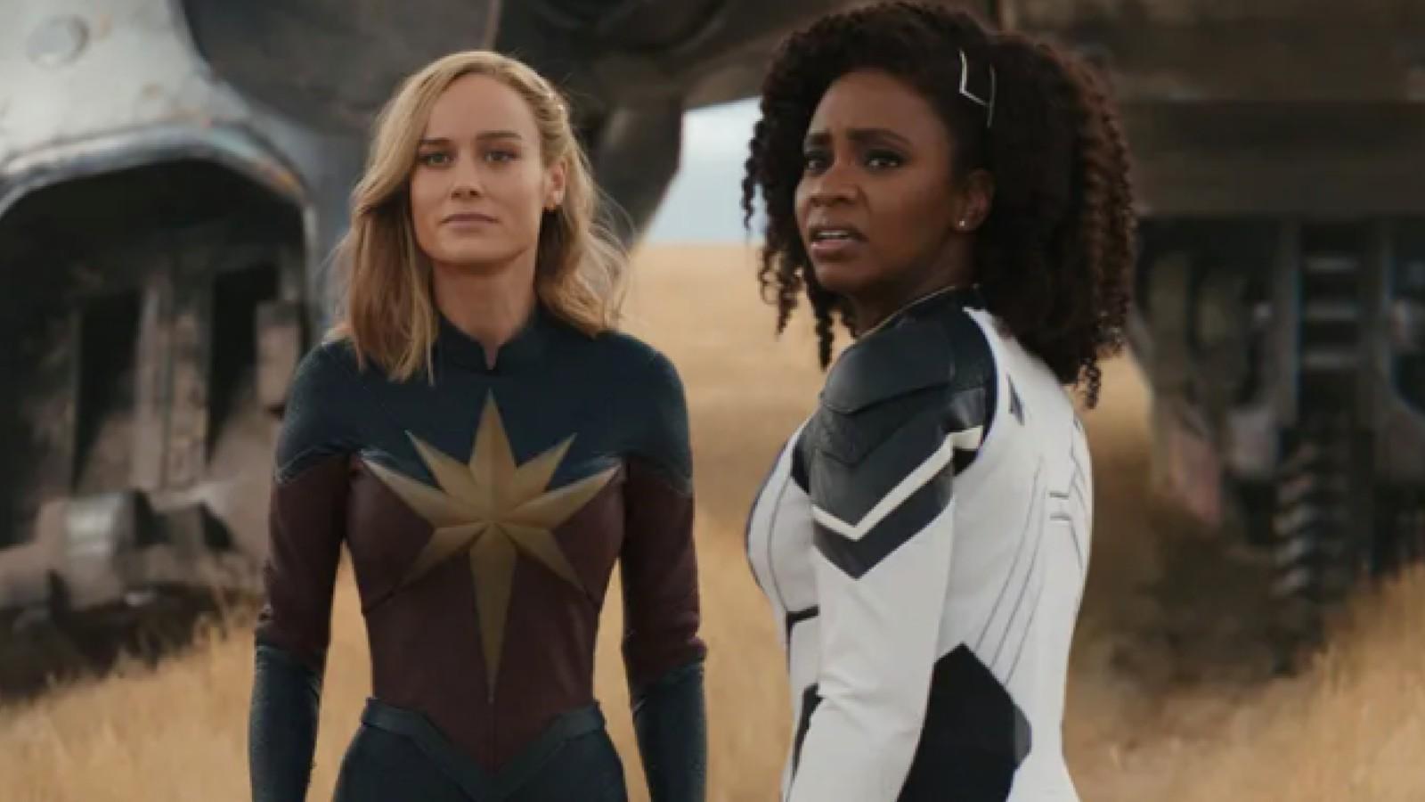 Brie Larson and Teyonah Parris in The Marvels