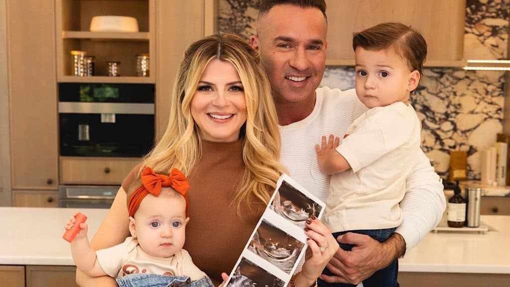 Mike Sorrentino with his wife Lauren and two kids while they recently announced the pregnancy of their third child.