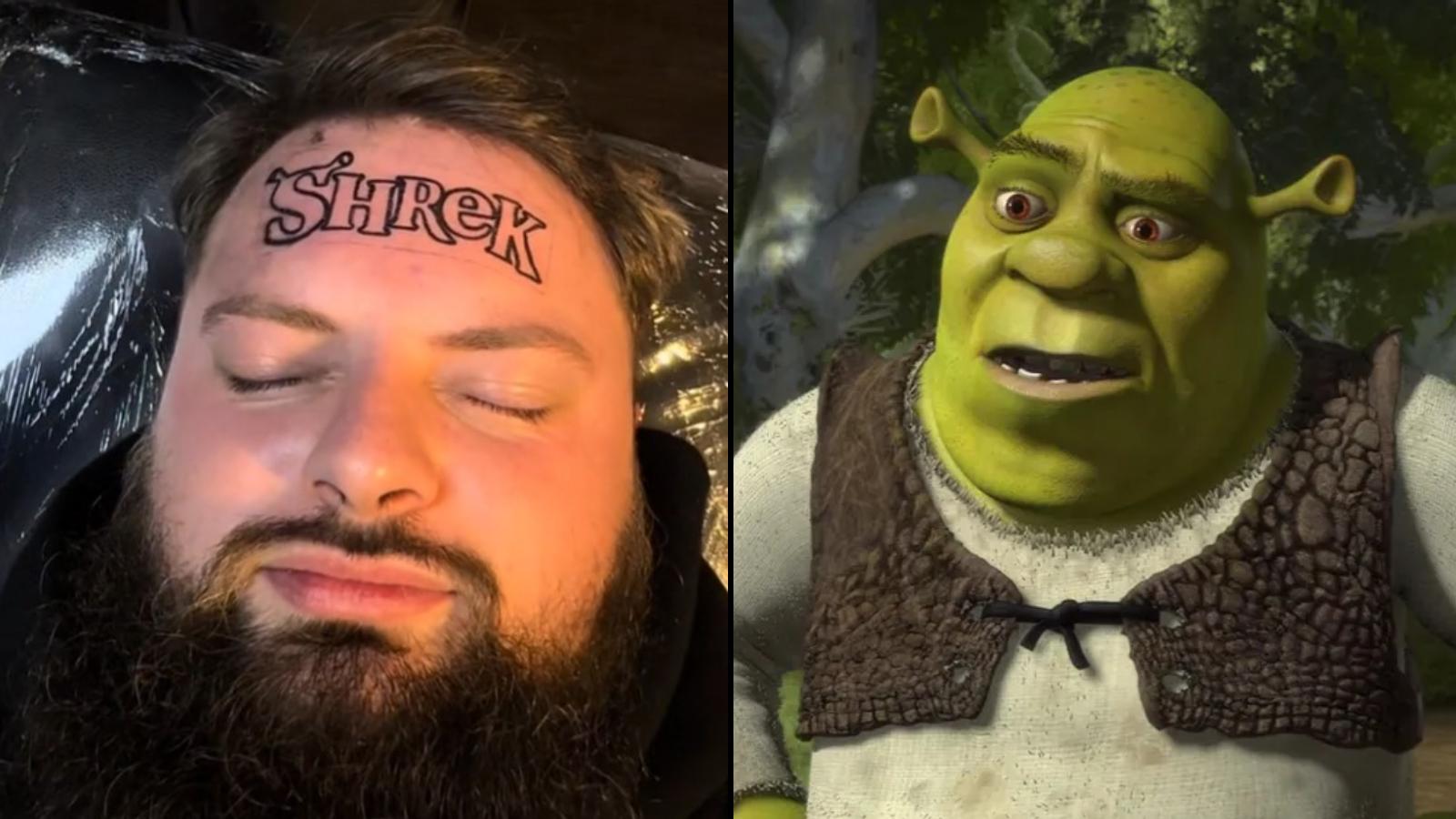 Shrek superfan splits TikTok with insane forehead 'tattoo'
