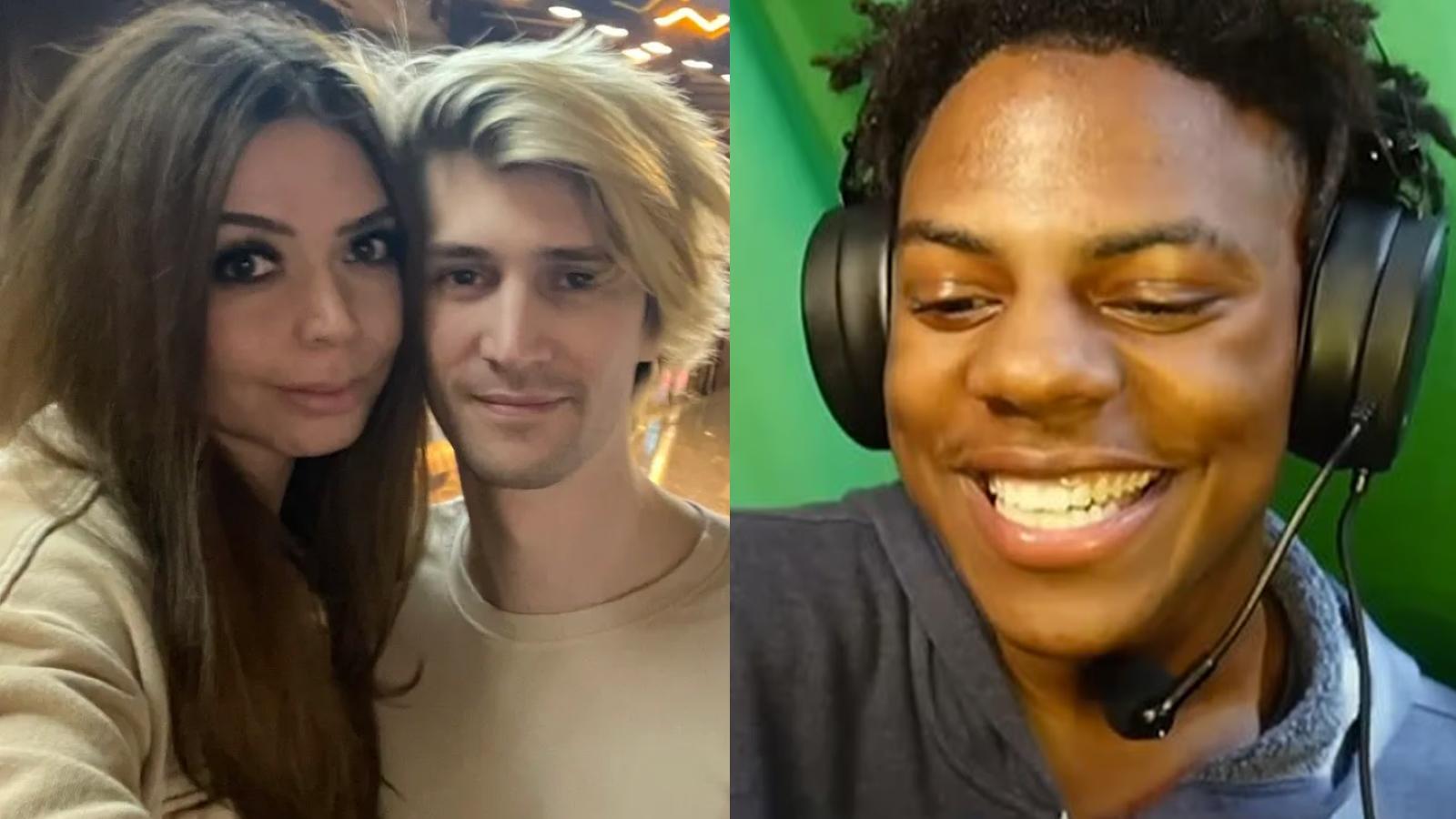 side by side picture of xQc and adept alongside iShowSpeed