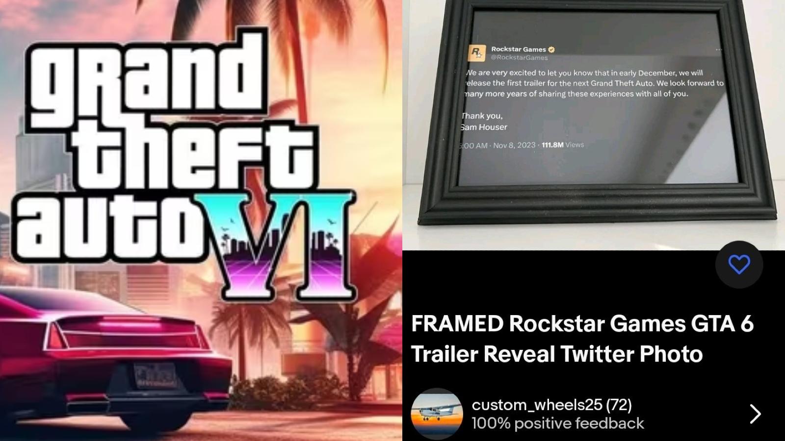 GTA 6 fans sell framed tweet