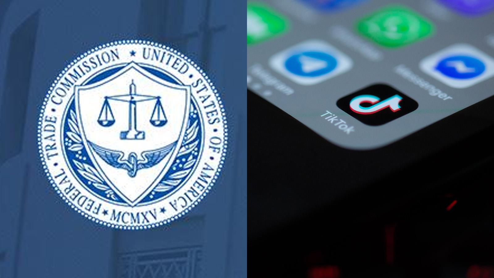FTC logo beside phone with tiktok icon on the left