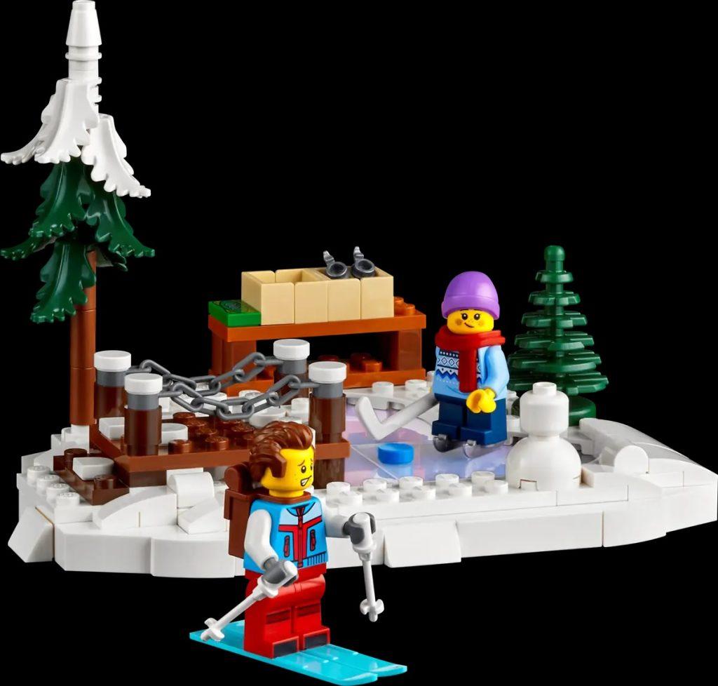 LEGO Icons Alpine Lodge frozen pond