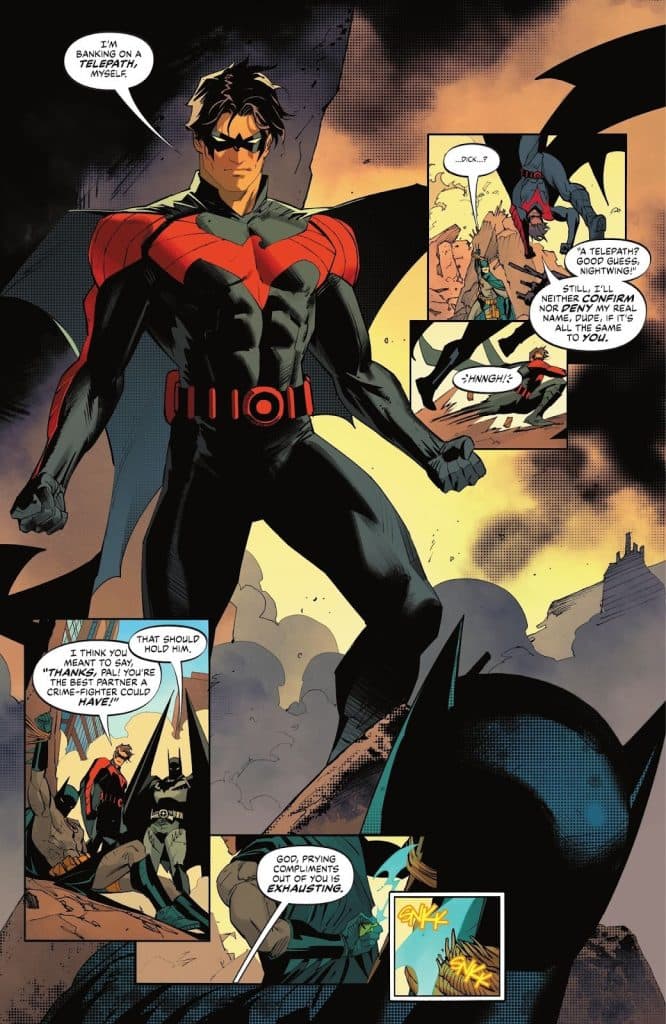 Nightwing red costume Kingdom Come Earth