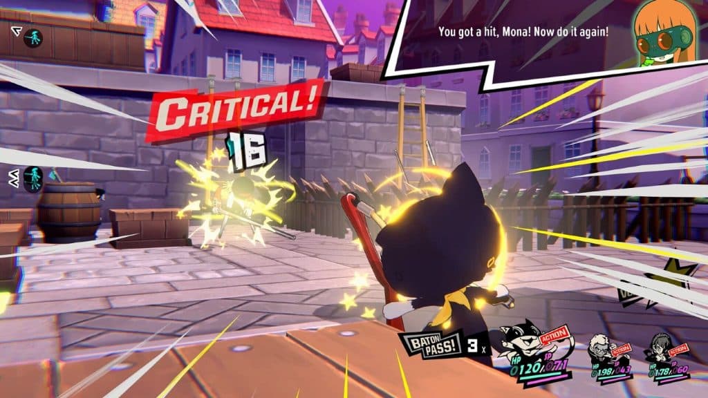 An image of Morgana in combat in Persona 5 Tactica.