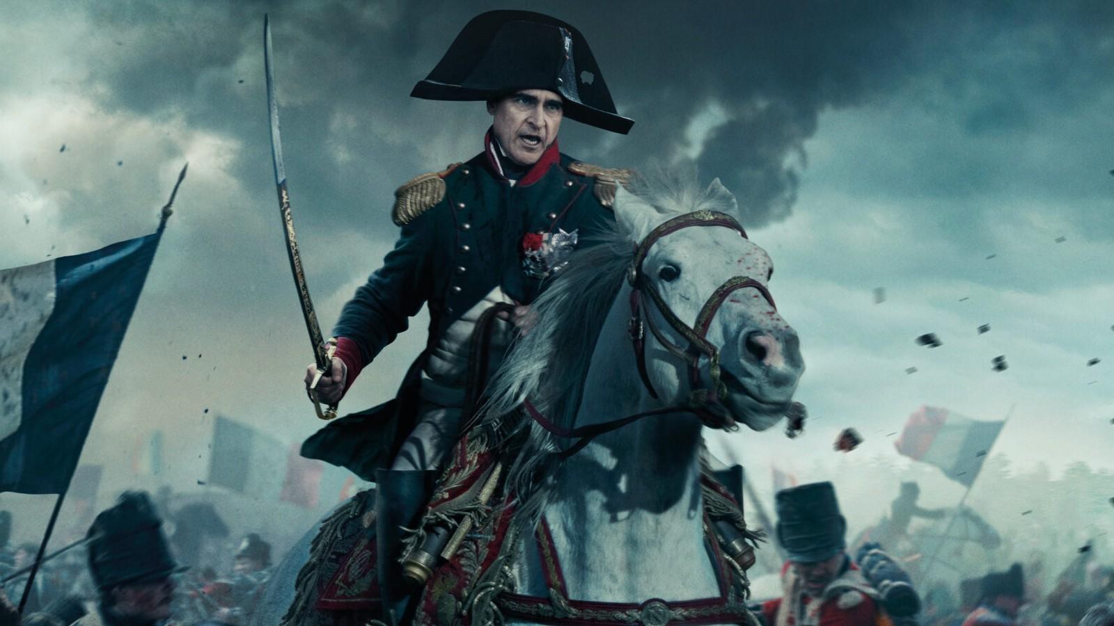 Joaquin Phoenix riding into battle in Napoleon.