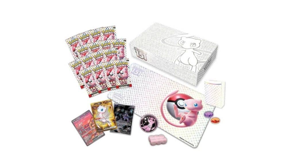 A product shot shows a Pokemon TCG: 151 Ultra Premium Collection and its contents