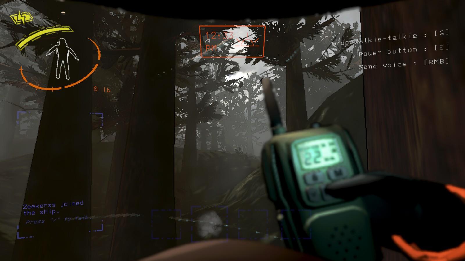 A screenshot from Lethal Company featuring the player holding an item.