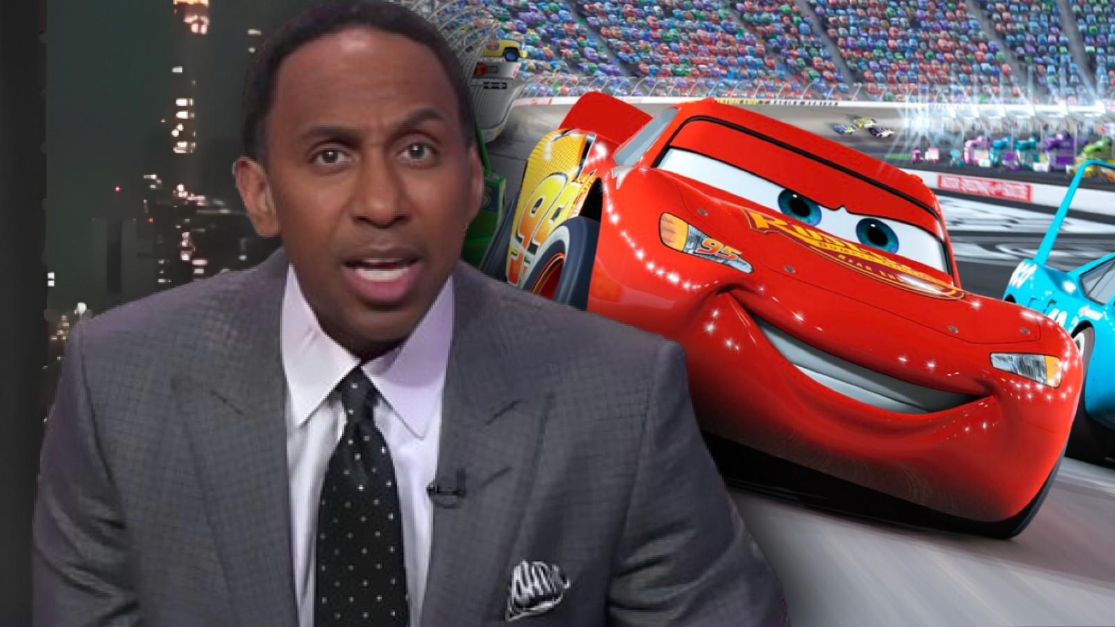 Stephen A Smith and Lightning McQueen in Cars