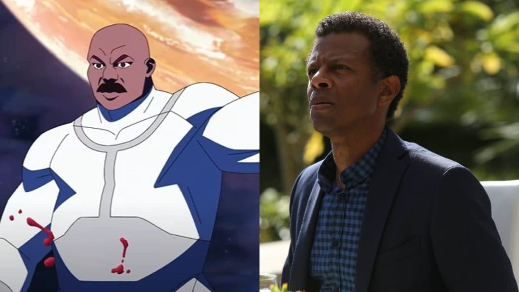 Invincible voice actor Phil LaMarr and Lucan.
