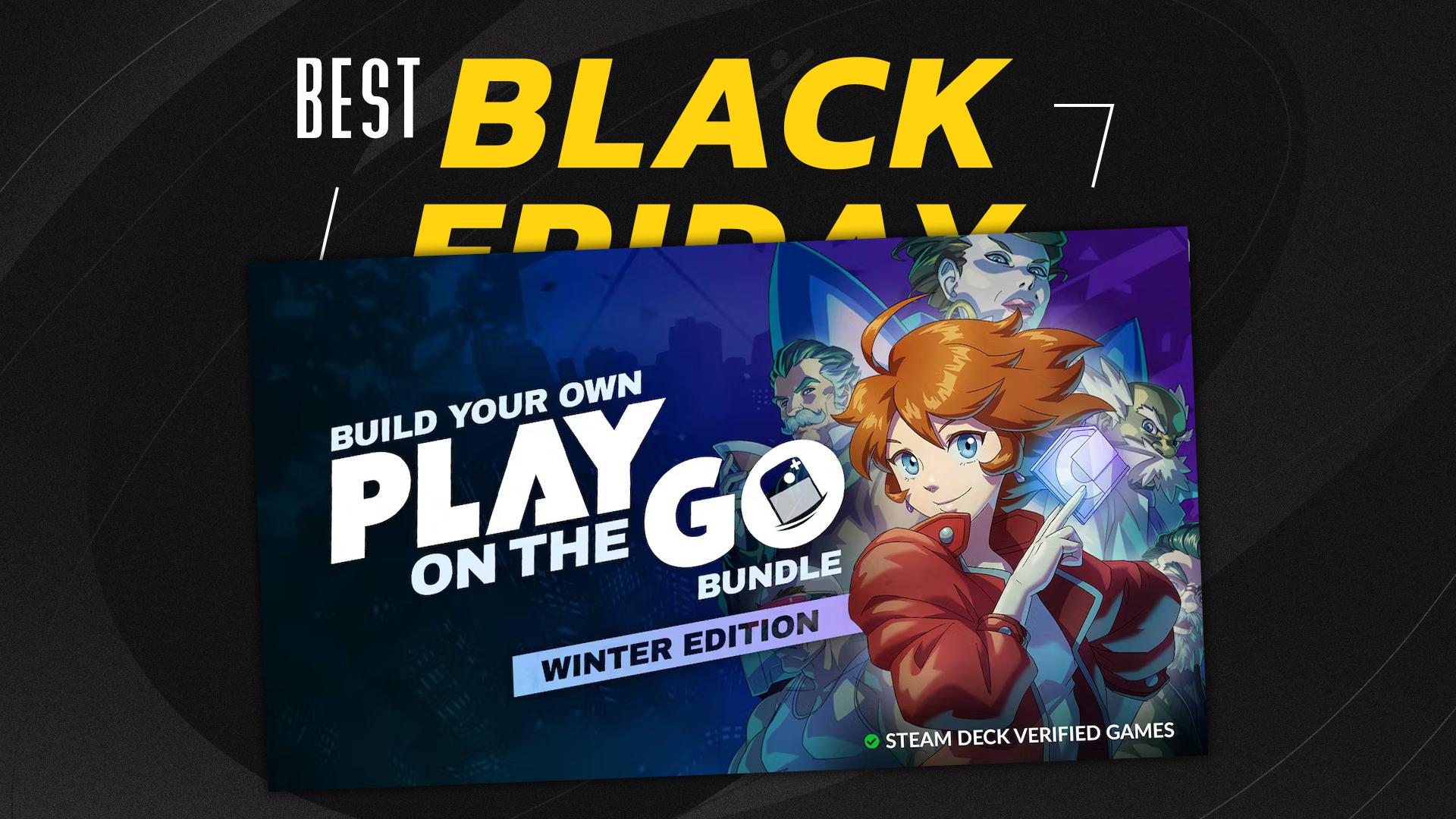 black friday branded image with fanatical's play on the go artwork over the top