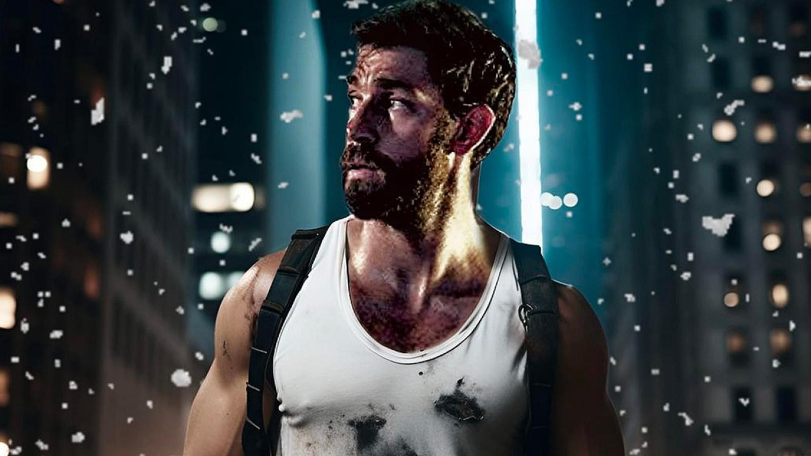 A fake poster for a John Krasinski Die Hard remake supposedly coming out in 2024