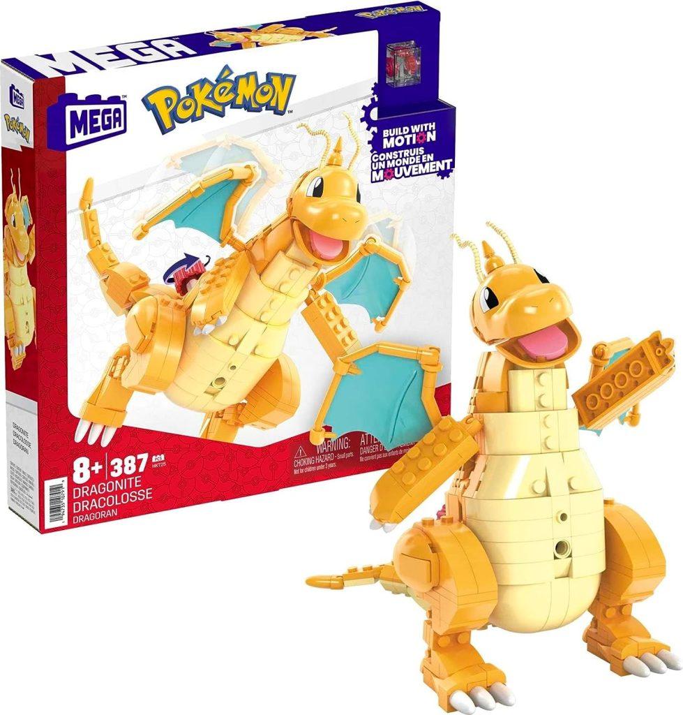 A Pokemon MEGA Construx Dragonite with movable arms and wings
