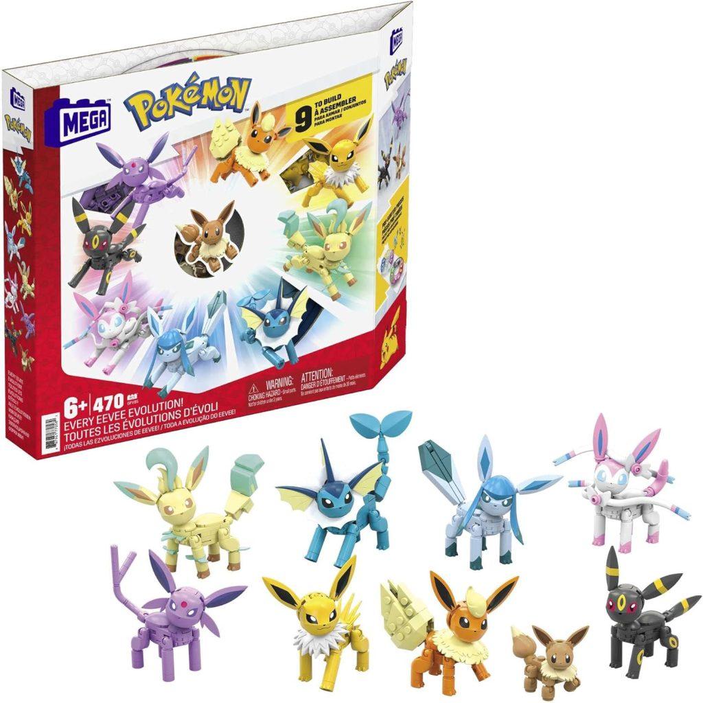 Pokemon MEGA Construx figures with small figurines of Eevee and 8 evolutions