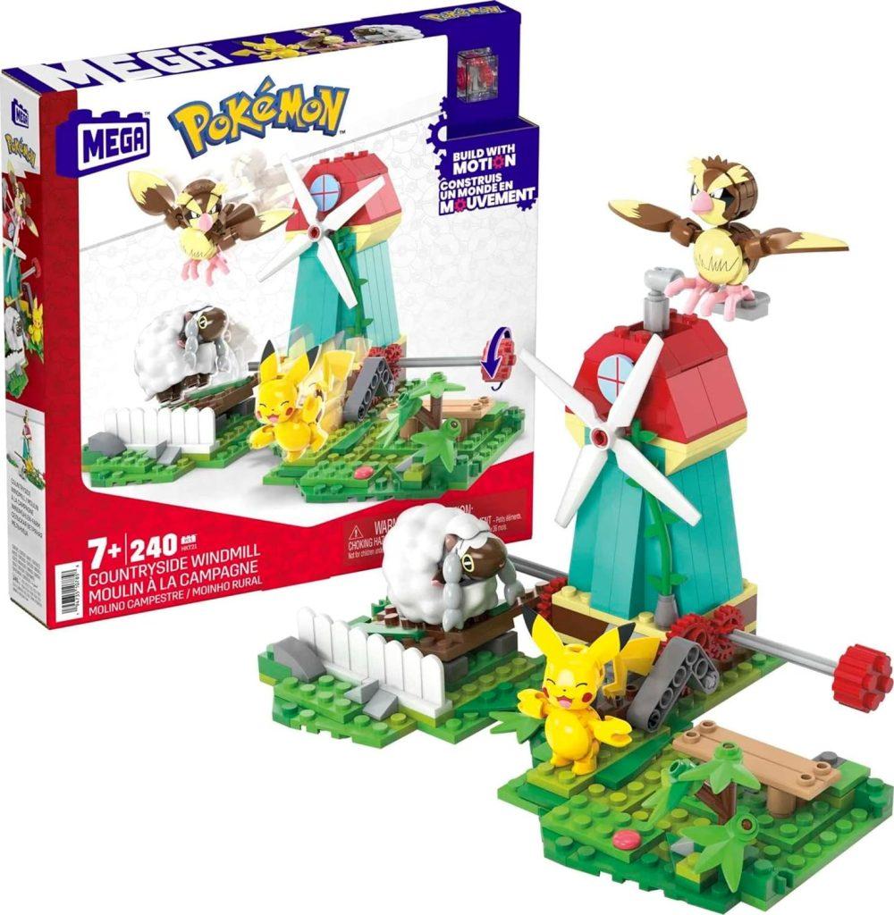 Pokemon Countryside MEGA construx set with a windmill, and Pikachu and Pidgey