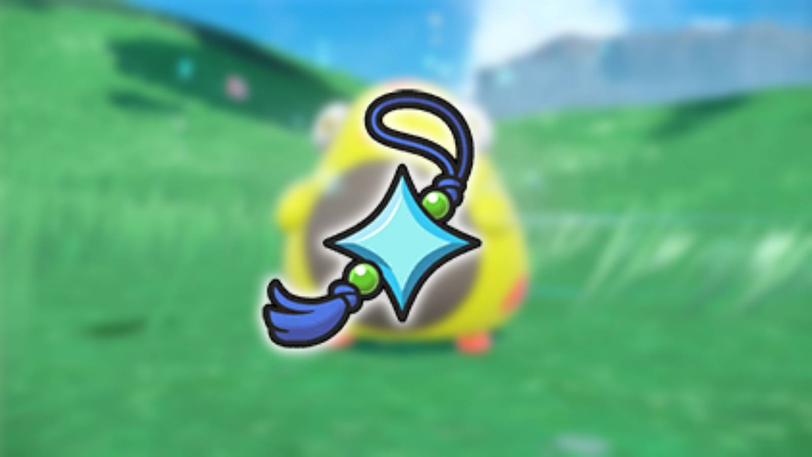 The Pokemon Scarlet and VIolet shiny charm is shown in the middle of the image