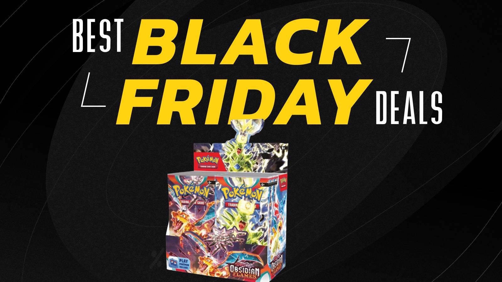 Pokemon TCG obsidian flames booster box below text reading Best Black Friday Deals