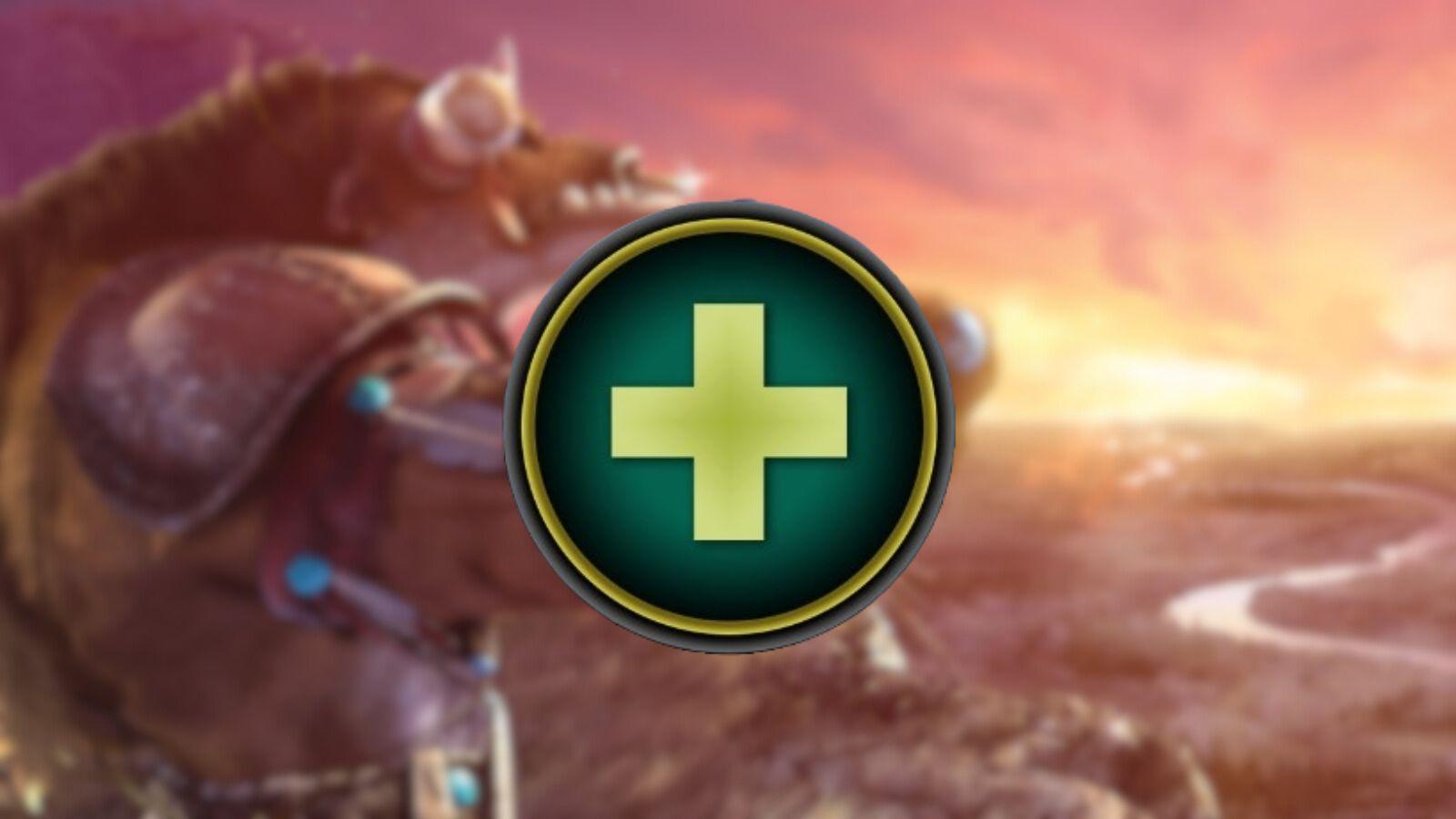 A Healer Icon on a Tauren background in Season of Discovery