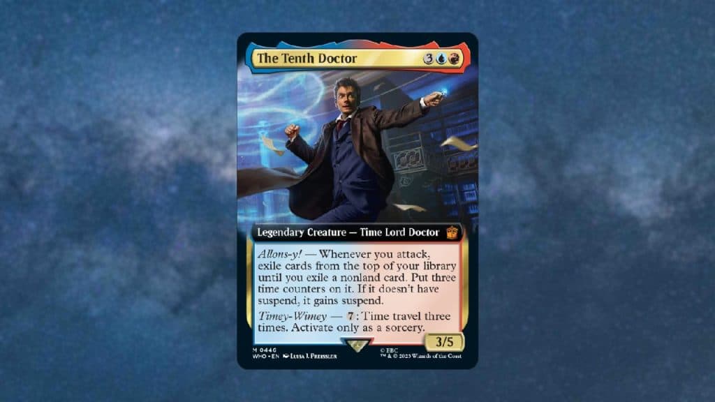 Tenth Doctor MTG Card on space background