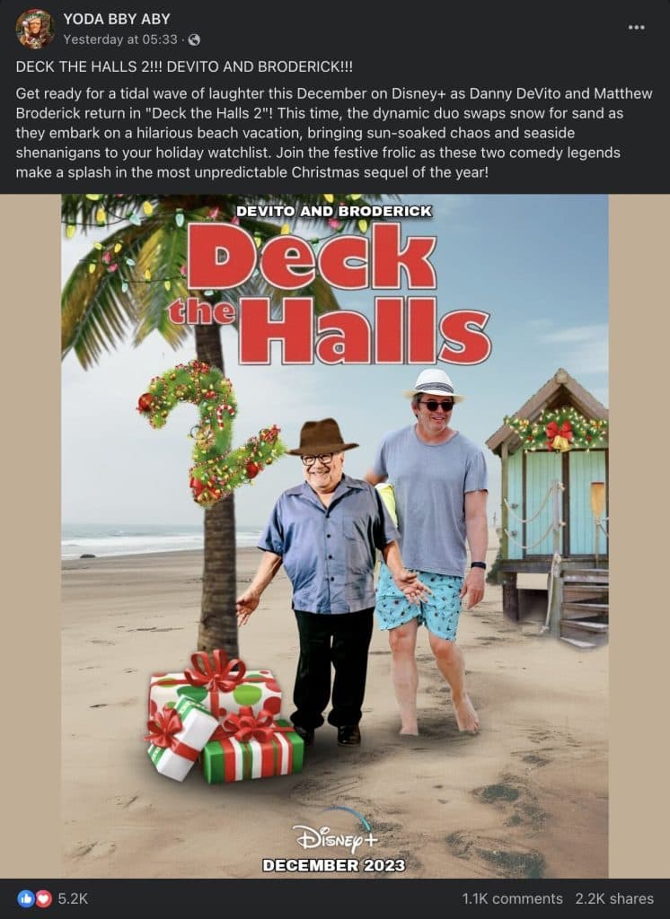 The fake poster for Deck the Halls 2