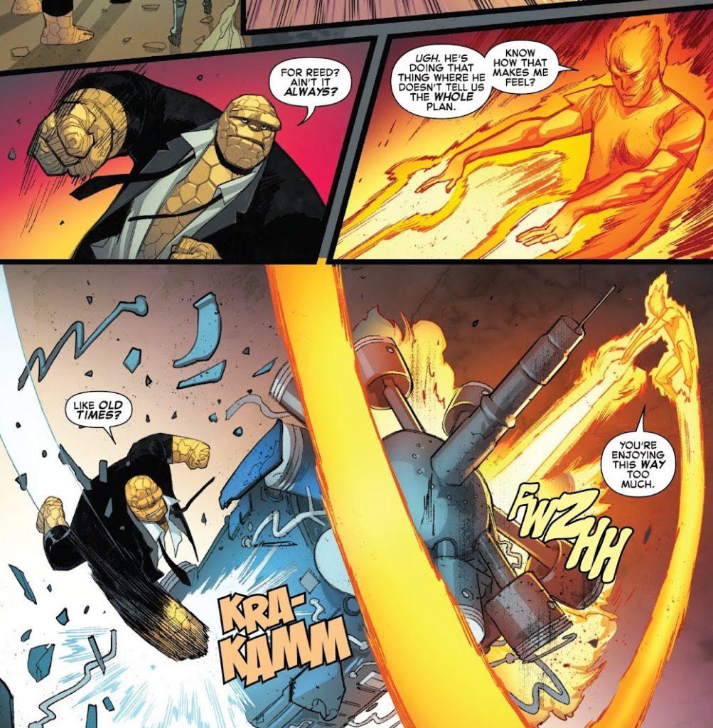 Human Torch throwing fire
