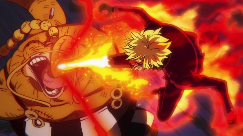 Sanji vs Queen in One Piece Wano Saga